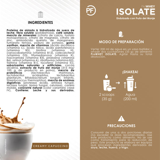 ProWHEY Proteína Isolate Capuccino