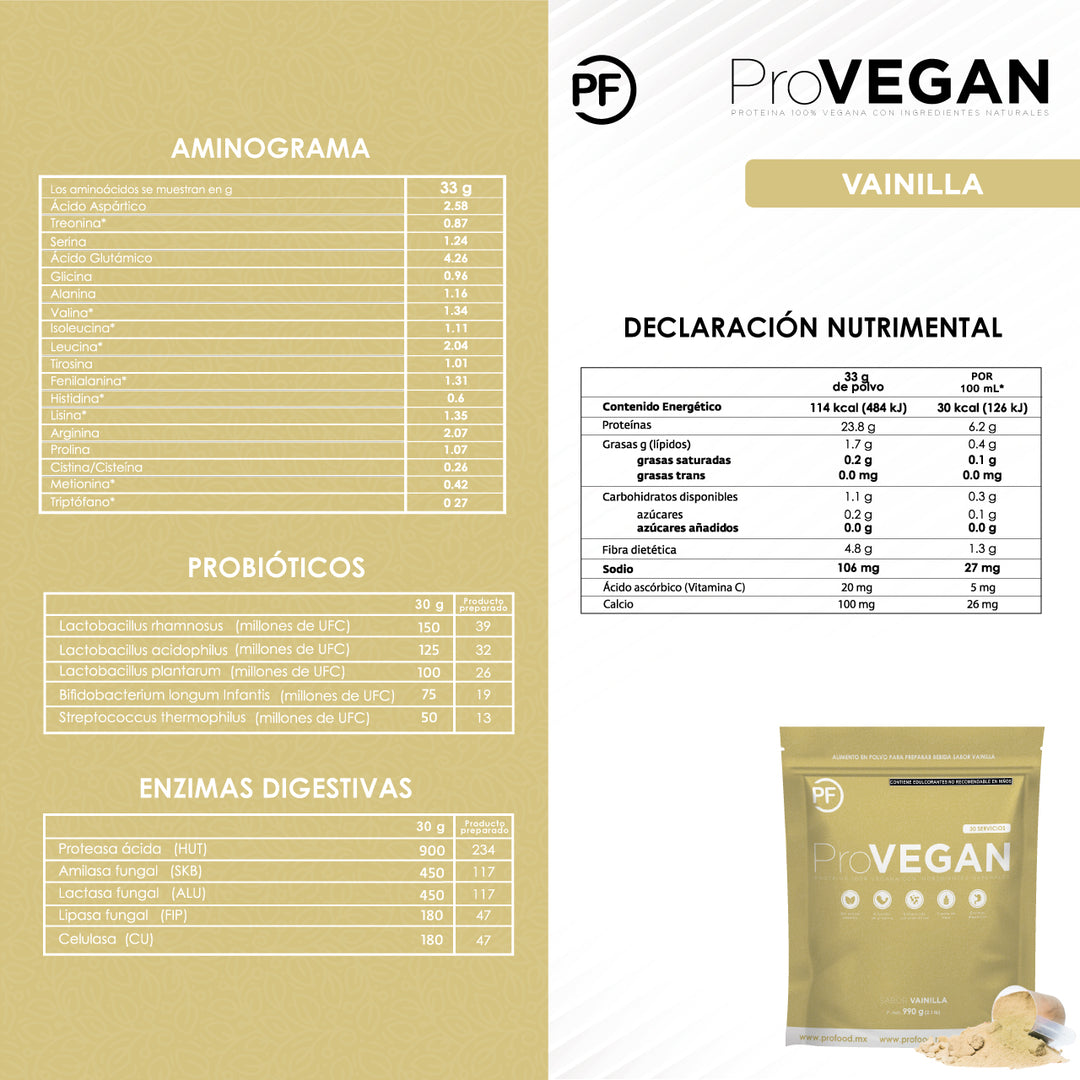 ProVEGAN: Proteína Vegana Premium Vainilla, 1050 g