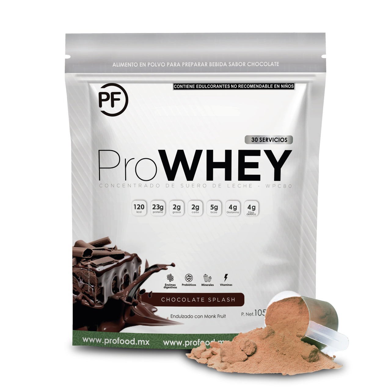 ProWHEY WPC80: Proteína Concentrada de Suero Chocolate, 1050 g