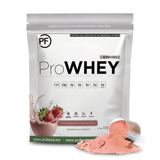 ProWHEY WPC80: Proteína Concentrada de Suero Fresa, 1050 g