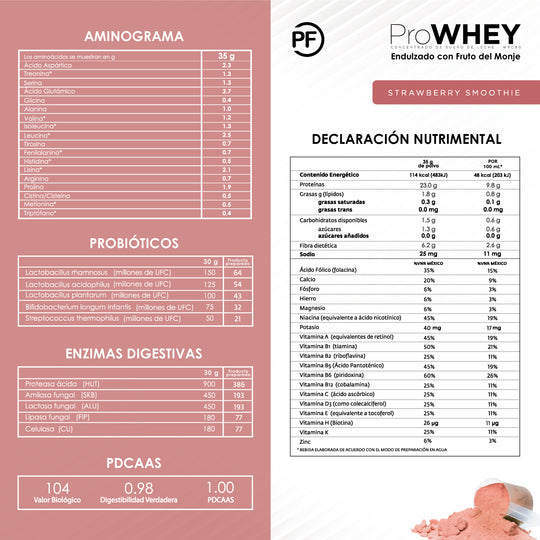 ProWHEY WPC80: Proteína Concentrada de Suero Fresa, 1050 g