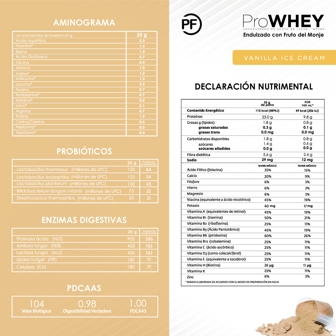 ProWHEY WPC80: Proteína Concentrada de Suero Vanilla, 1050 g